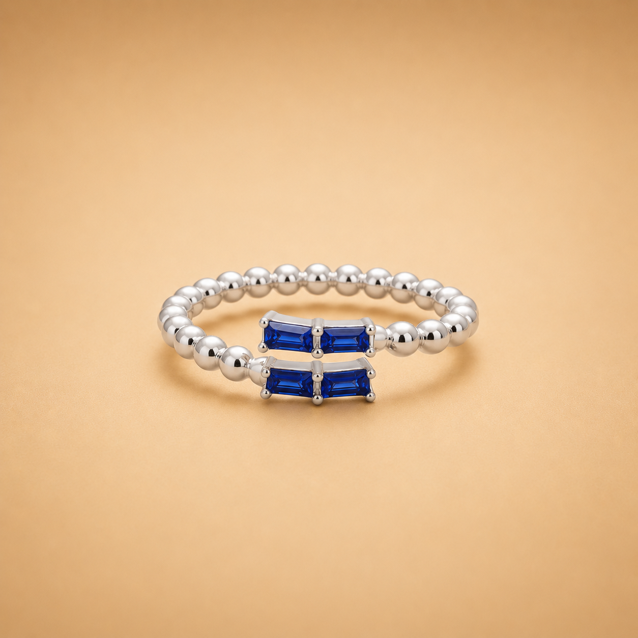 LB52676S Sapphire Beaded Ring