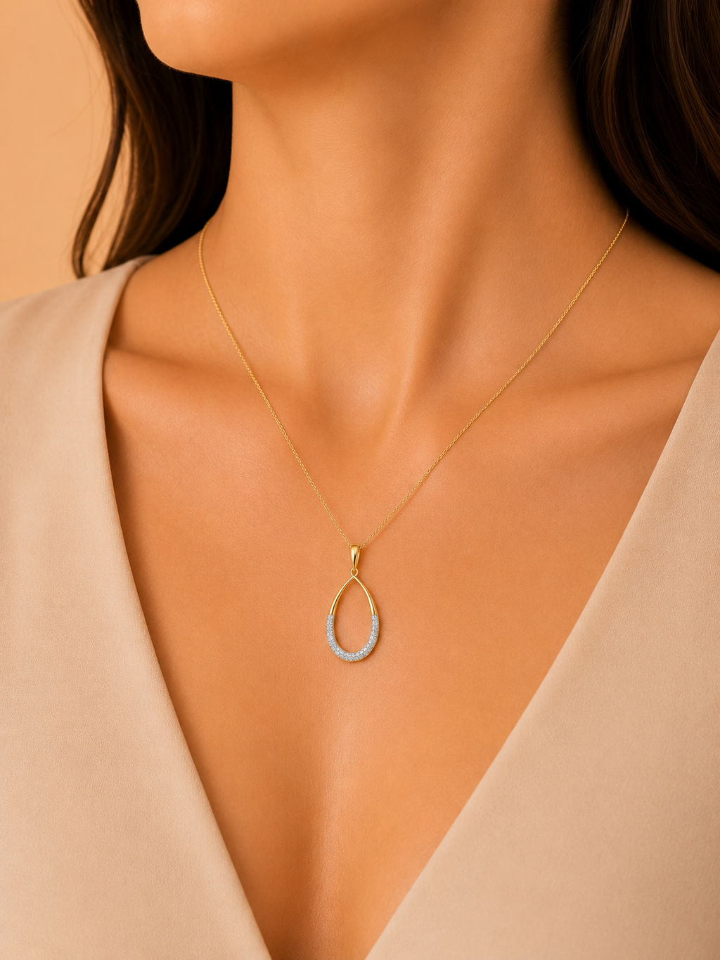 DIAMOND TEARDROP PENDANT - ABP002
