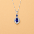 OVAL SAPPHIRE HALO PENDANT - ABO123