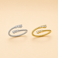 Diamond Beaded Bypass Ring  #LR55573Y