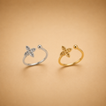 LR65768Y Diamond Butterfly Open Ring