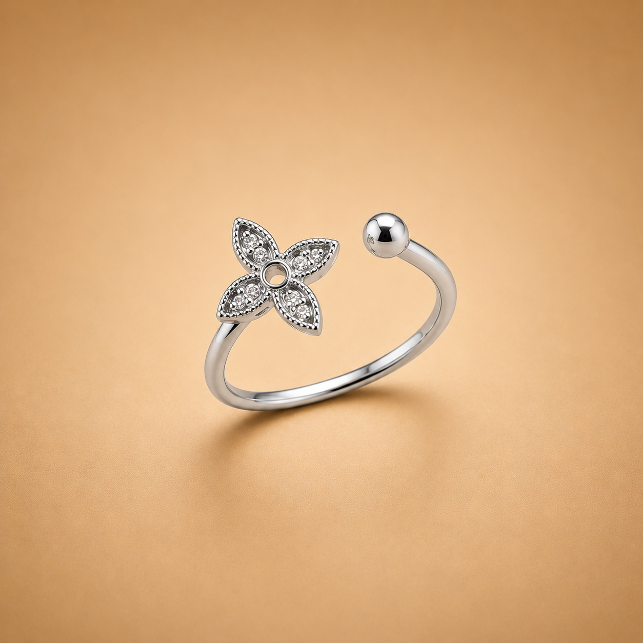 LR65768Y Diamond Butterfly Open Ring