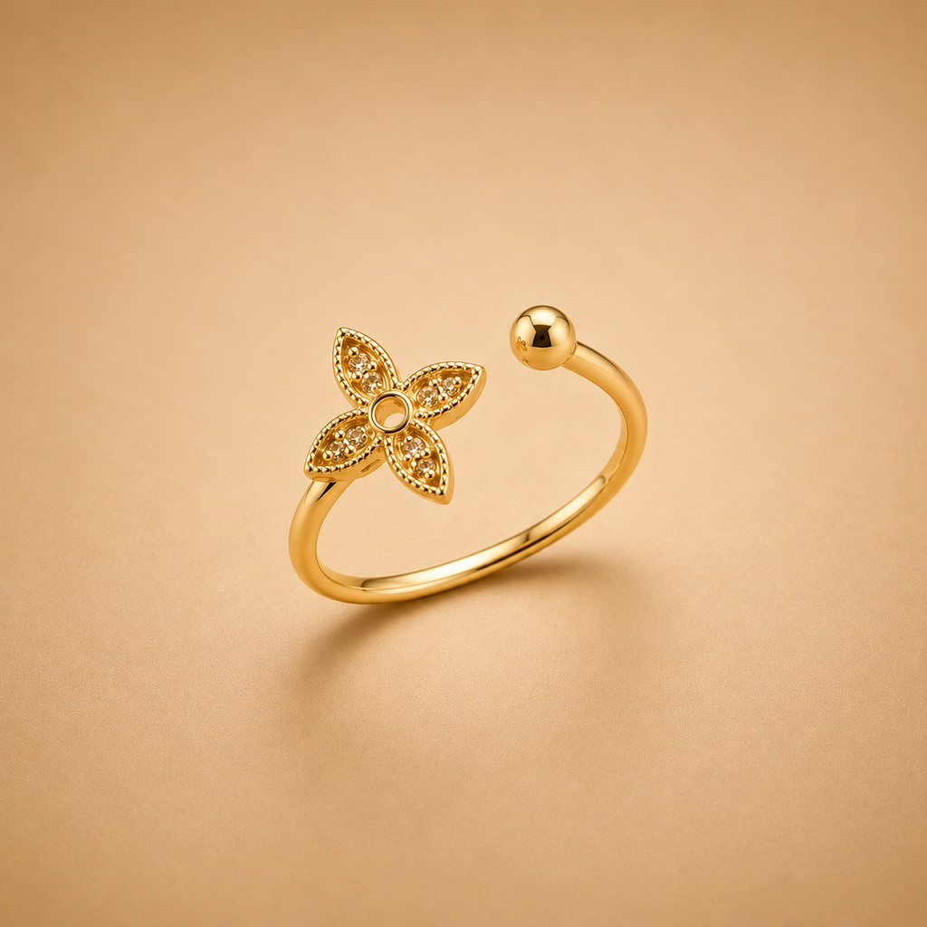 LR65768Y Diamond Butterfly Open Ring