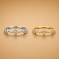 LR65750Y Diamond Floral Station Ring