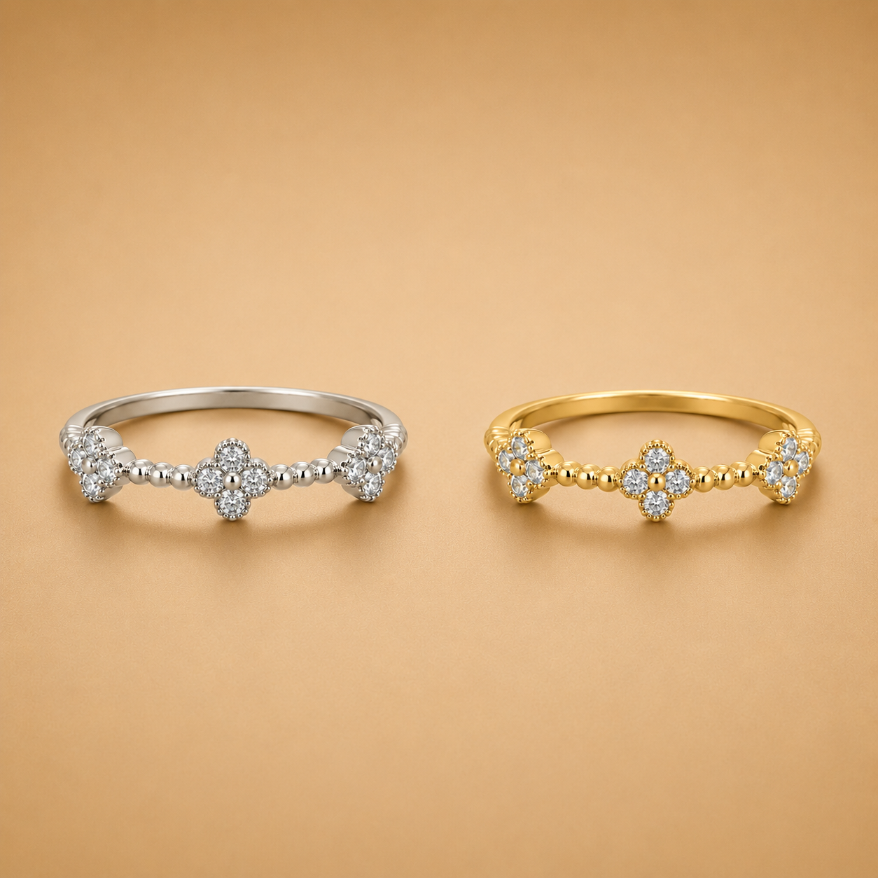 LR65750Y Diamond Floral Station Ring