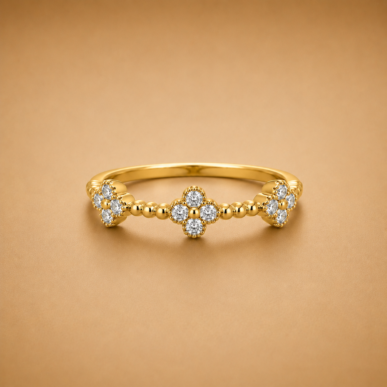 LR65750Y Diamond Floral Station Ring