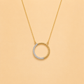 TWISTED DIAMOND CIRCLE NECKLACE - NR60600WY-46