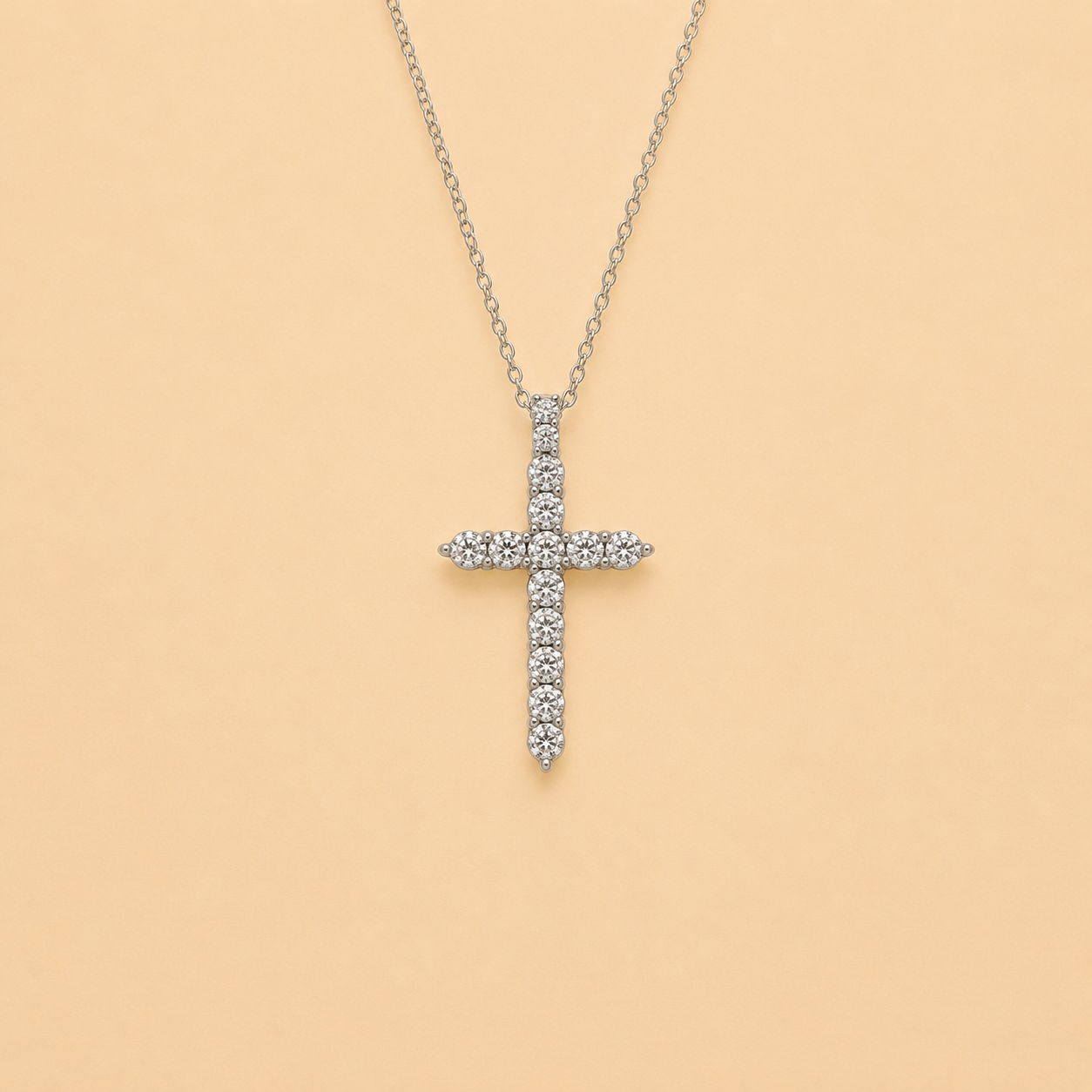 ROUND DIAMOND CROSS PENDANT - SR0439Y12