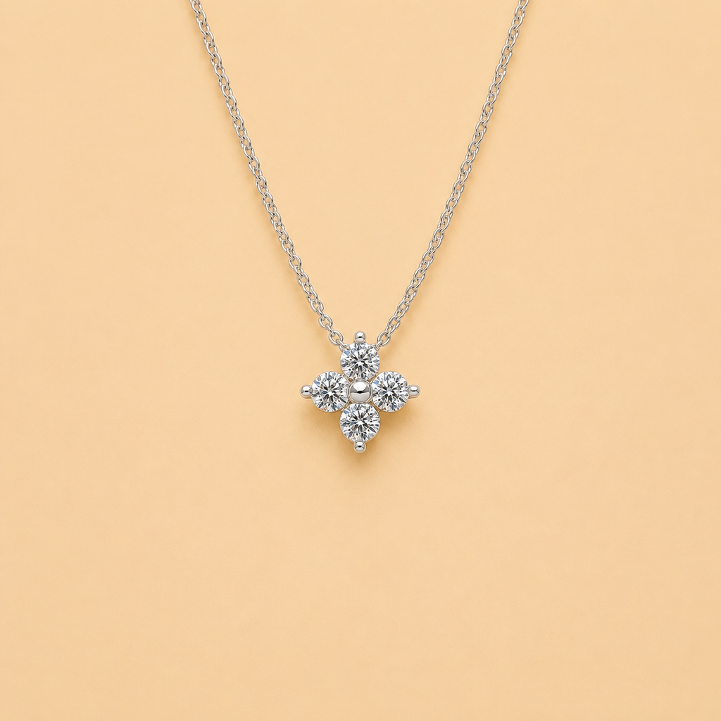 DIAMOND FLOWER CLUSTER PENDANT - SR2462W1