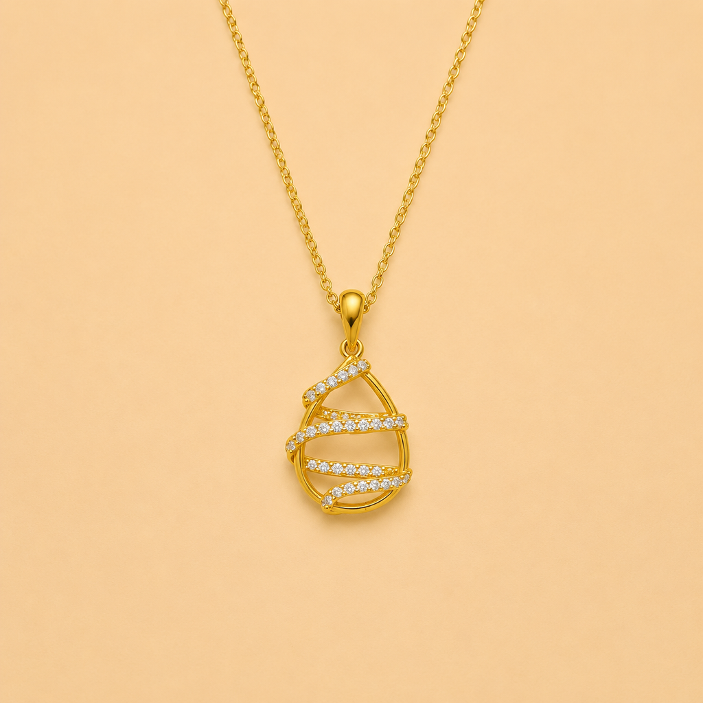 MODERN OPEN DIAMOND TEARDROP PENDANT - SR62617Y-46