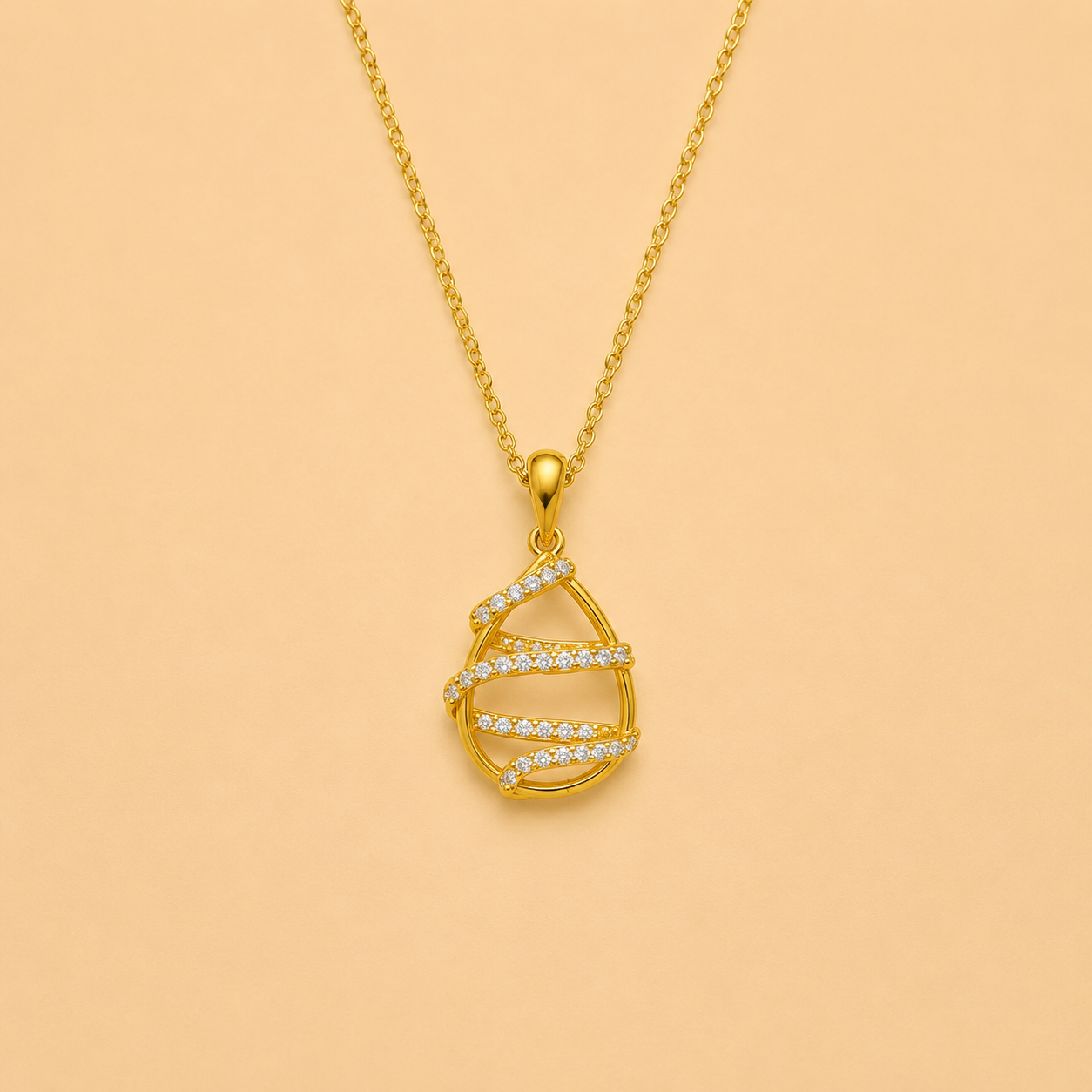 MODERN OPEN DIAMOND TEARDROP PENDANT - SR62617Y-46