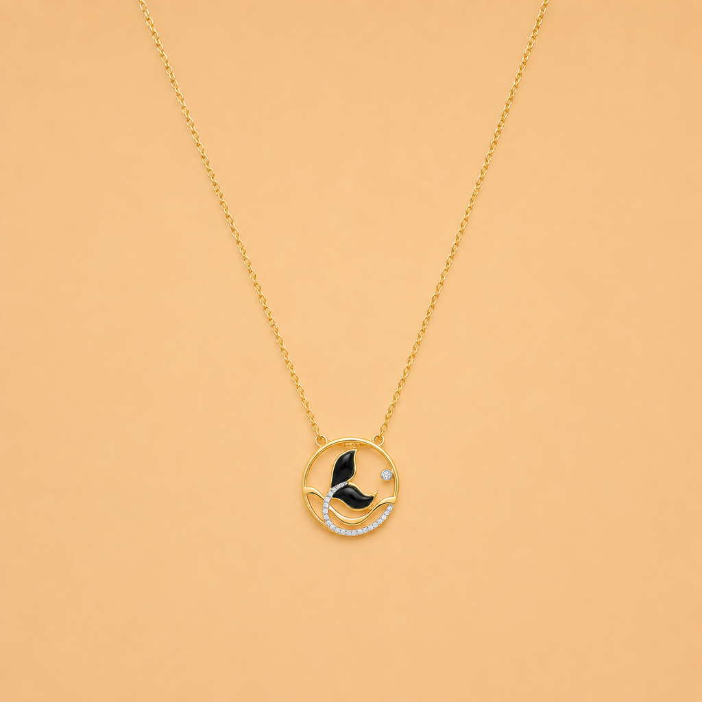 ONYX FLORAL CIRCLE DIAMOND PENDANT - SY50909YX-75