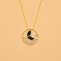 ONYX FLORAL CIRCLE DIAMOND PENDANT - SY50909YX-75