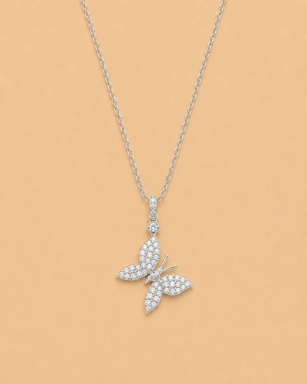 PAVÉ DIAMOND BUTTERFLY PENDANT - 850031686298