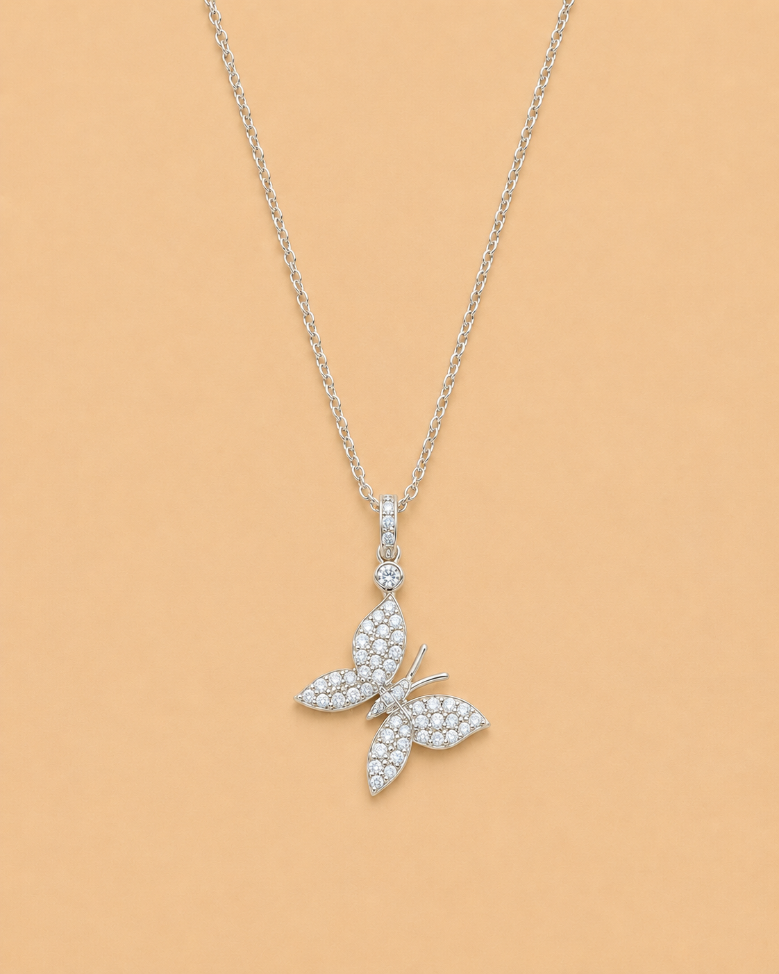 PAVÉ DIAMOND BUTTERFLY PENDANT - 850031686298