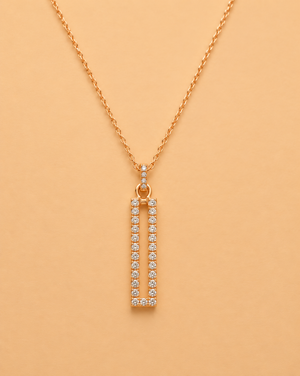 DOUBLE BAR DIAMOND DROP NECKLACE - ABC614