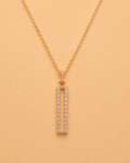DOUBLE BAR DIAMOND DROP NECKLACE - ABC614