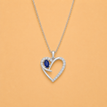 SAPPHIRE HEART DIAMOND PENDANT - ABE959
