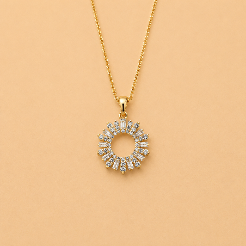 BAGUETTE DIAMOND SUNBURST PENDANT - ABL464