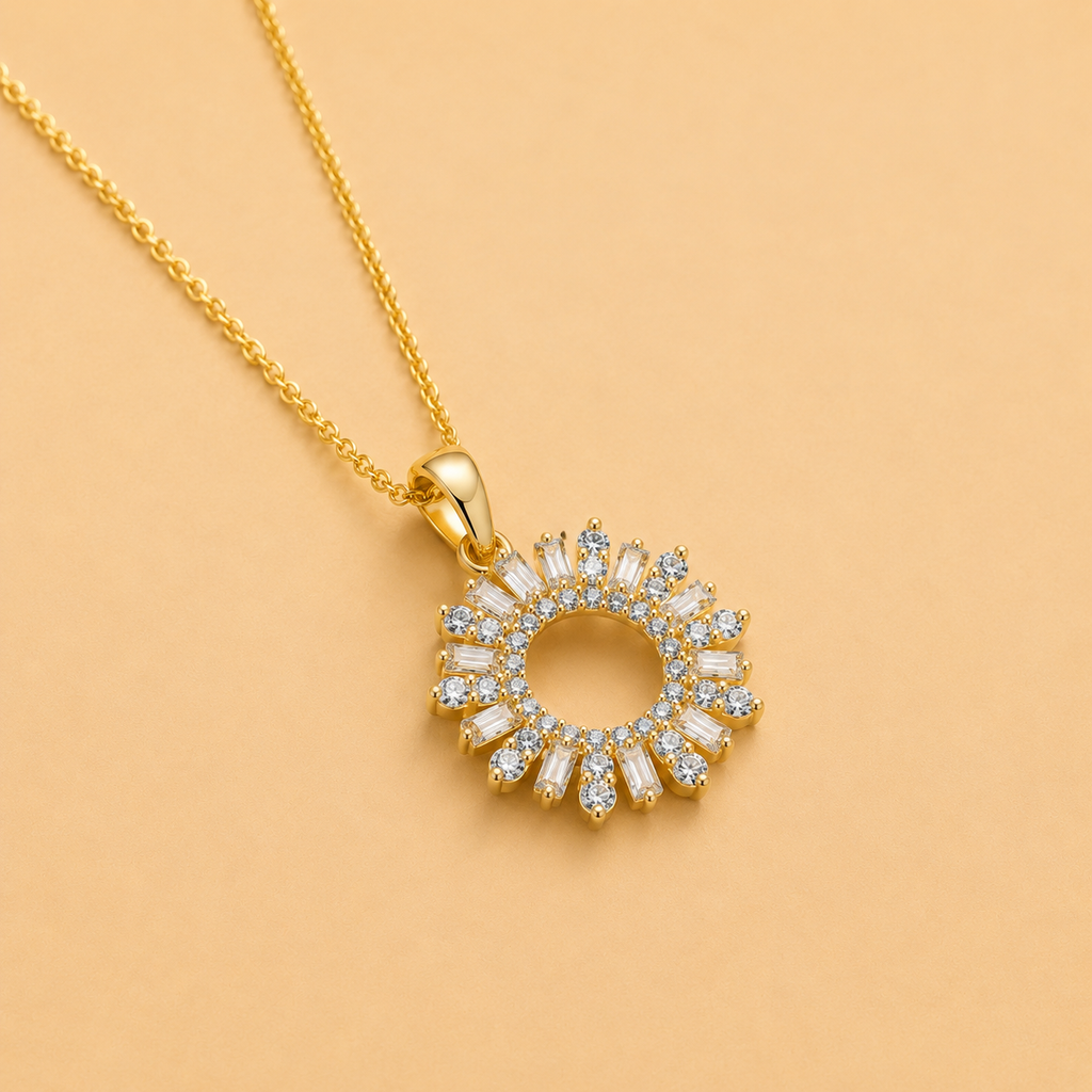 BAGUETTE DIAMOND SUNBURST PENDANT - ABL464