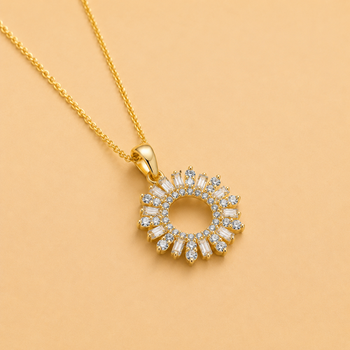 BAGUETTE DIAMOND SUNBURST PENDANT - ABL464