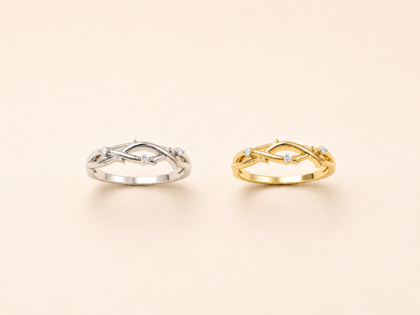 LR5478W Diamond Bow Ring