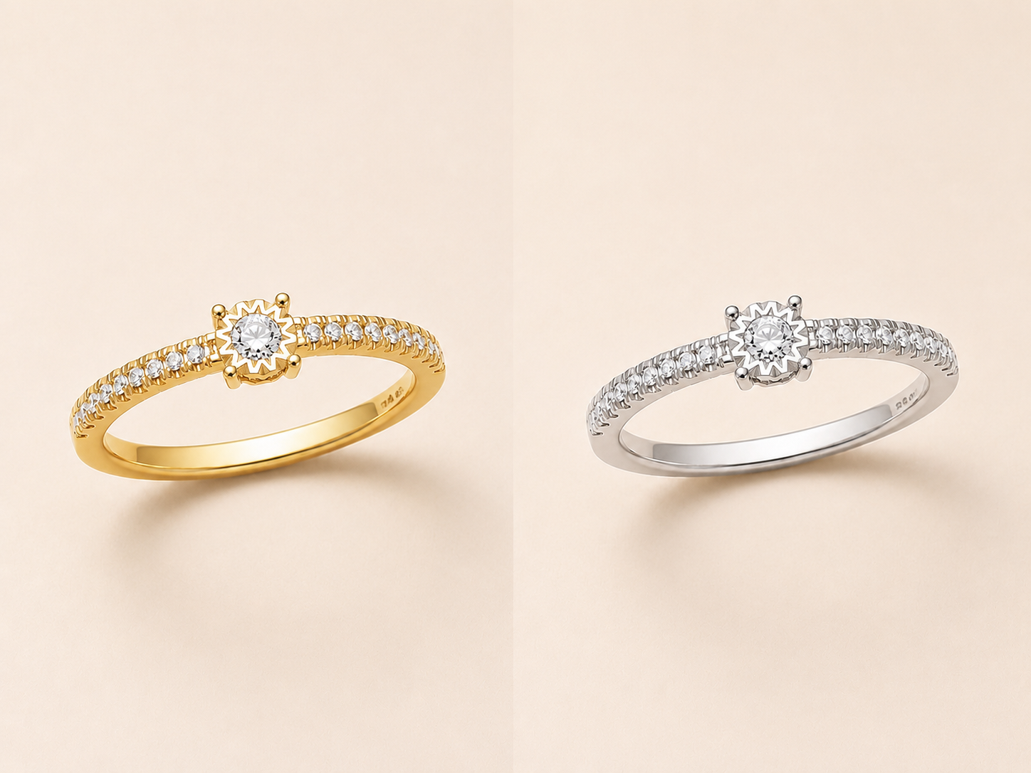 R0361MW-42 Diamond Center Ring