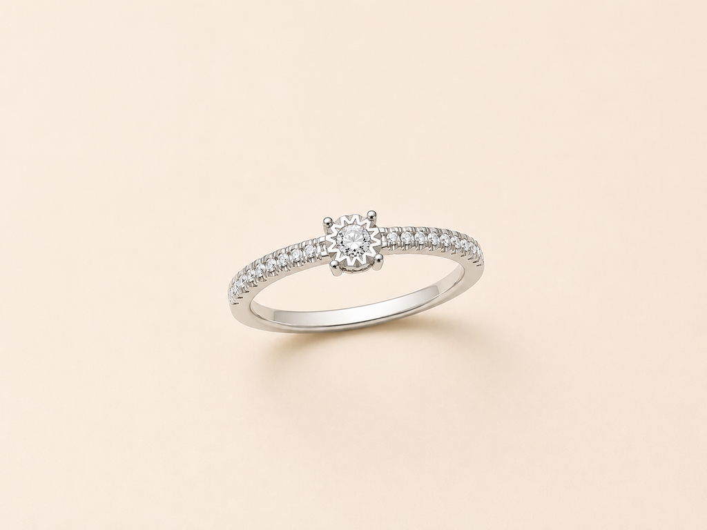 R0361MW-42 Diamond Center Ring