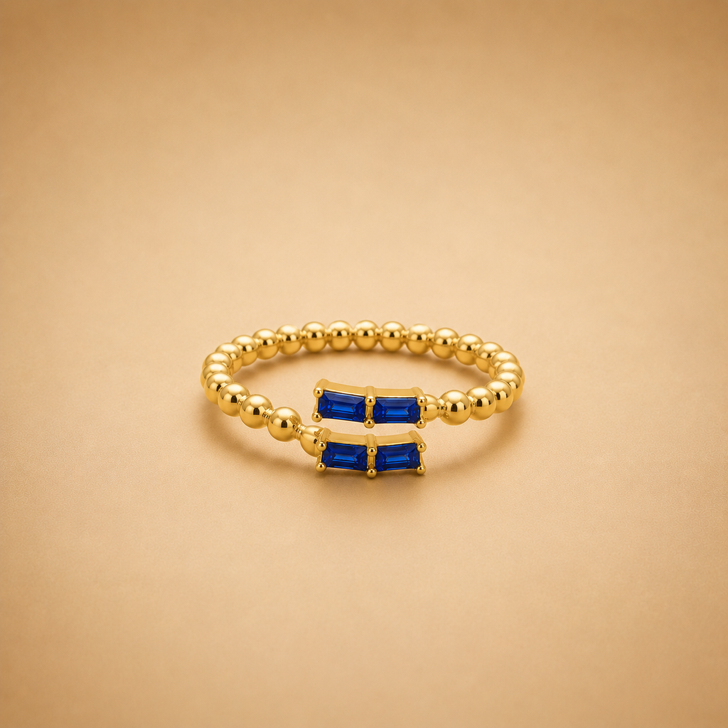 LB52676S Sapphire Beaded Ring
