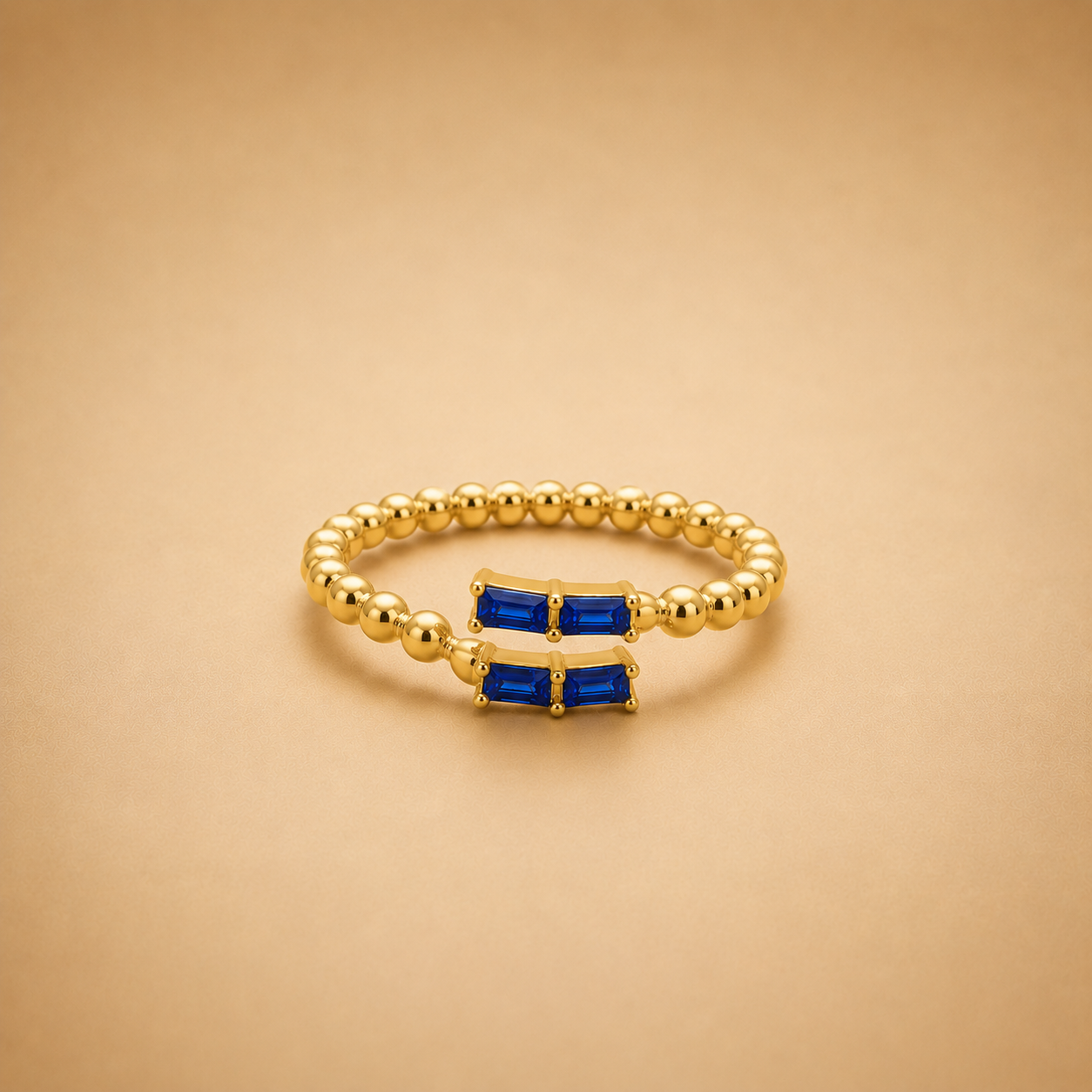 LB52676S Sapphire Beaded Ring